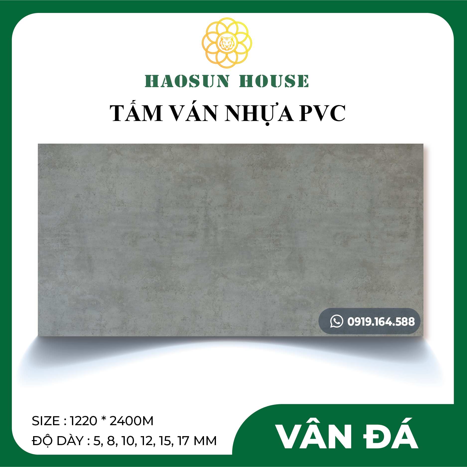 Tấm Nhựa PVC Phủ Laminate vân đá