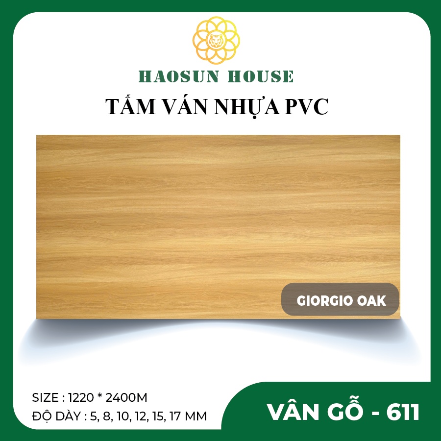 tấm nhựa pvc vân gỗ 611 gỗ sồi giorgio