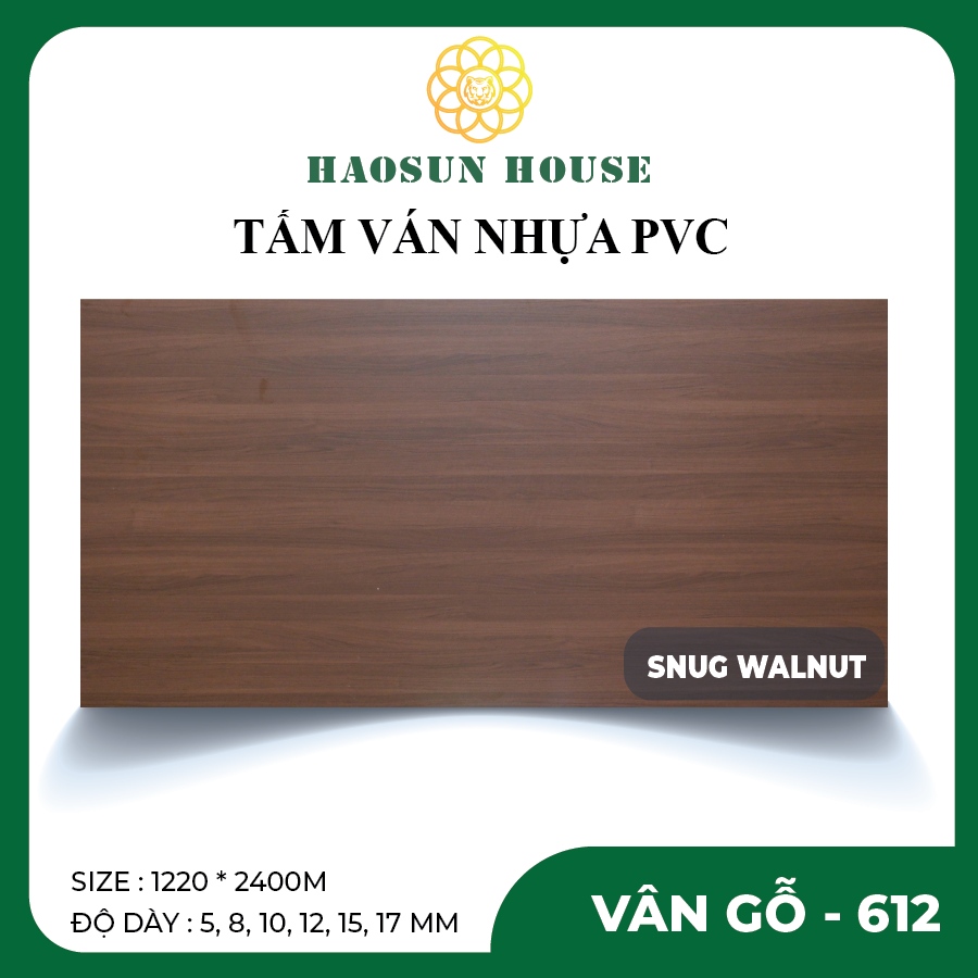 tấm nhựa pvc vân gỗ 612 quả óc chó