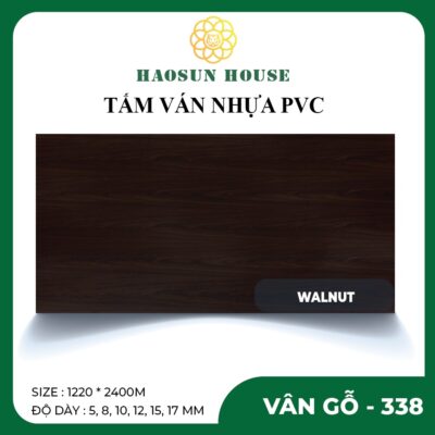 tấm nhựa pvc vân gỗ quả óc chó 338