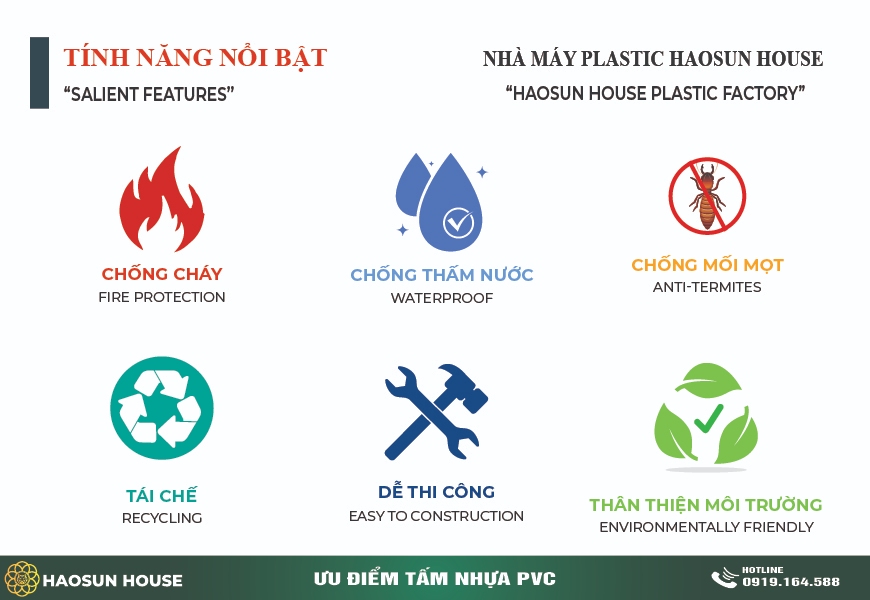 Ưu điểm Tấm Ván Nhựa PVC Haosunhouse