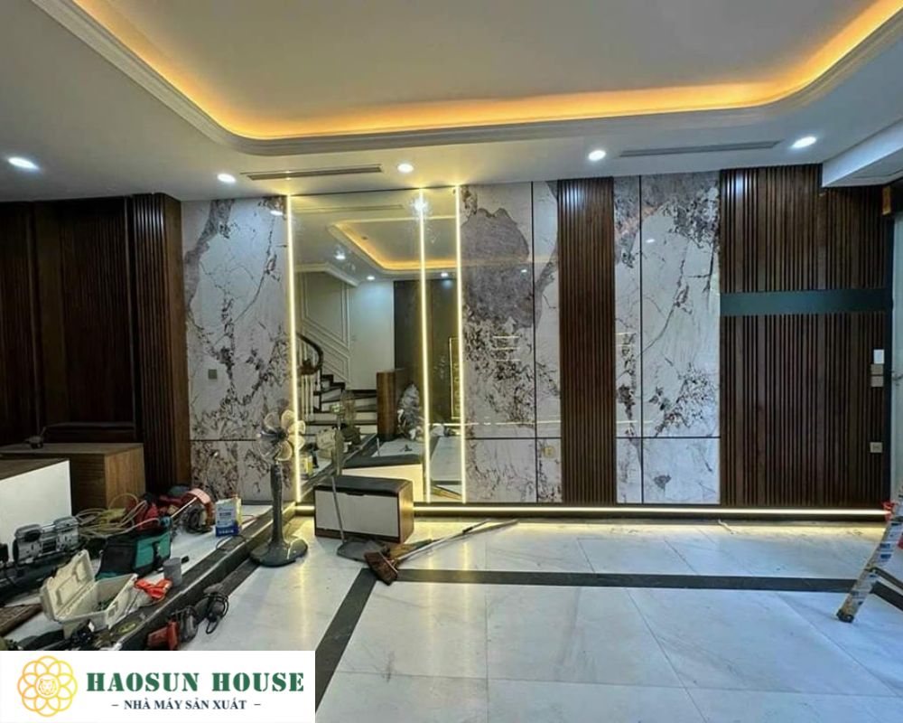 Mẫu tấm nhựa pvc vân đá ốp tường