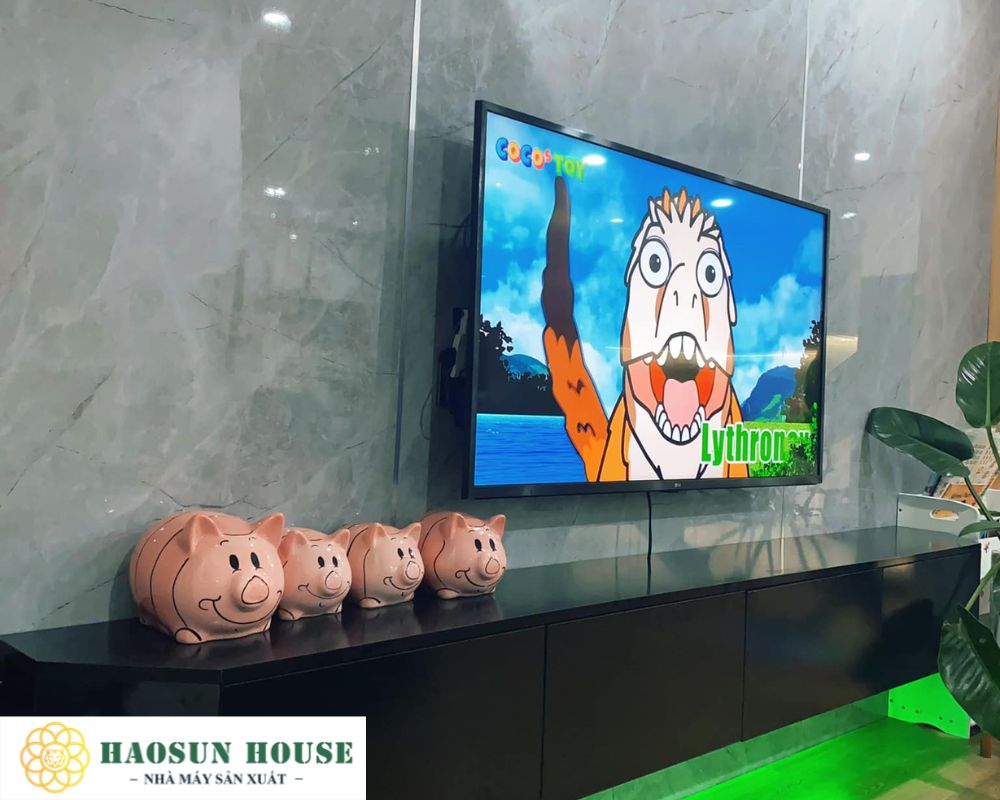 Tấm nhựa vân đá ốp vách tivi