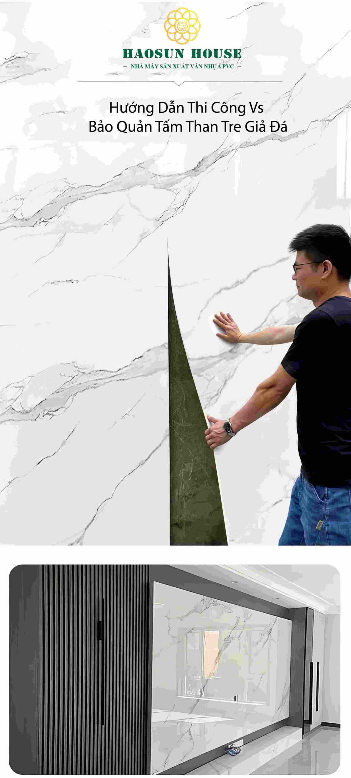 thi công tấm than tre giả đá