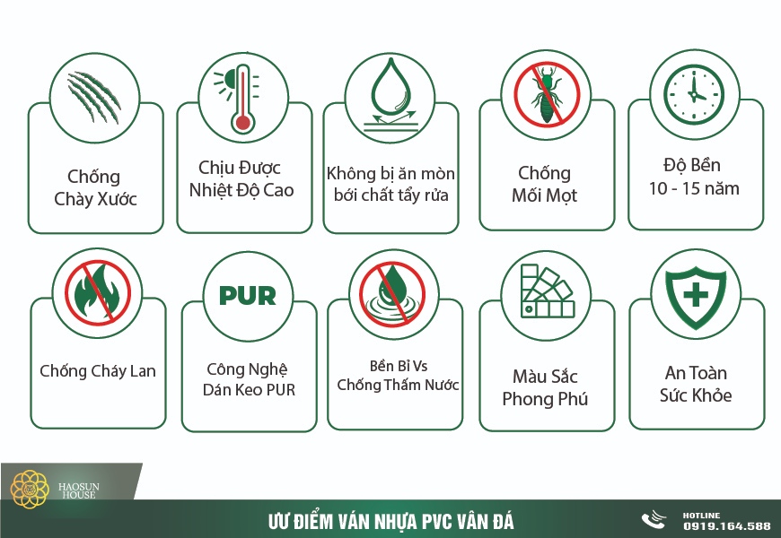 ưu điểm Ván Nhựa PVC Vân Đá