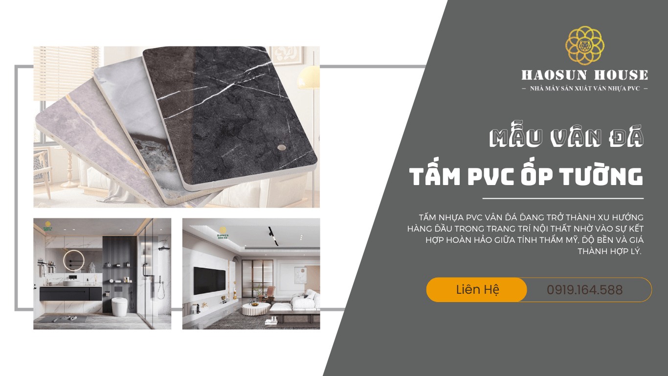 Tấm nhựa pvc vân đá ốp tường