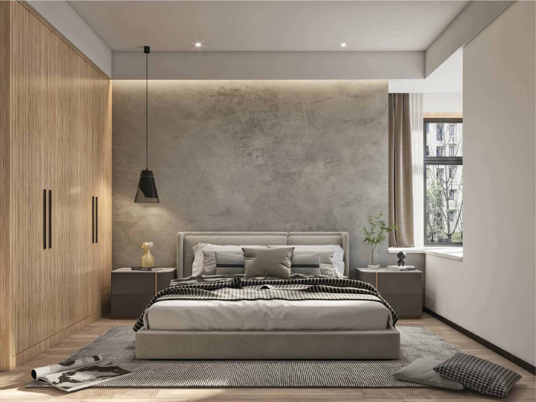 Ứng dụng tấm nhựa pvc giả đá ốp tường phòng ngủ