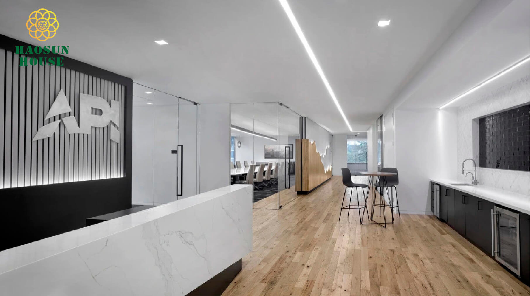 Ứng dụng tấm nhựa pvc ốp tường văn phòng