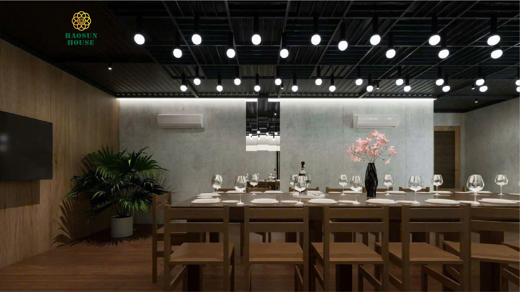 Ứng dụng tấm nhựa pvc vân đá ốp tường nhà hàng