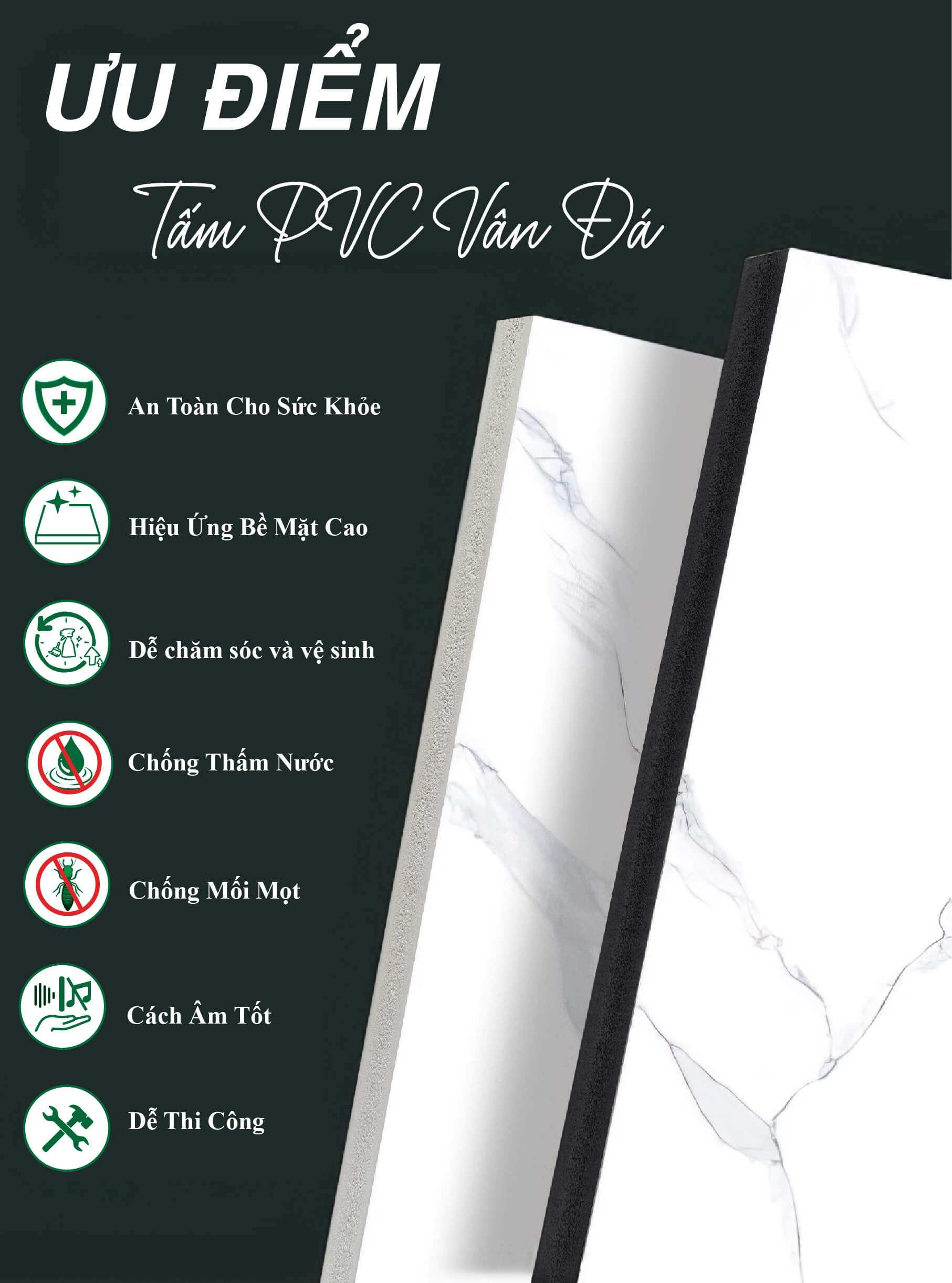 Ưu điểm tấm pvc vân đá Haosun House