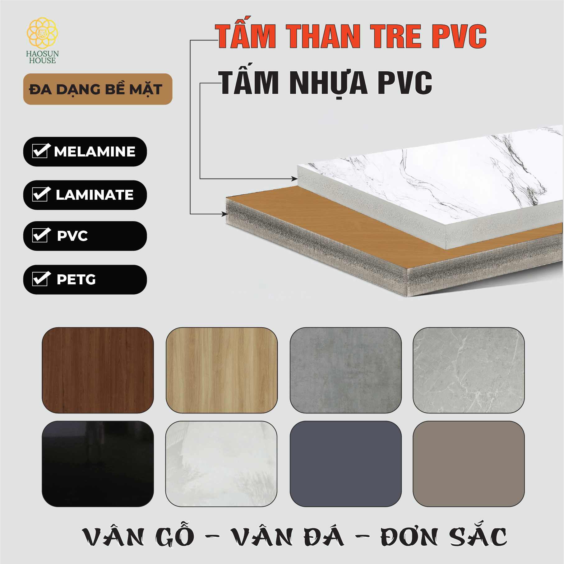 Mẫu mã Tấm Ván Nhựa PVC long an