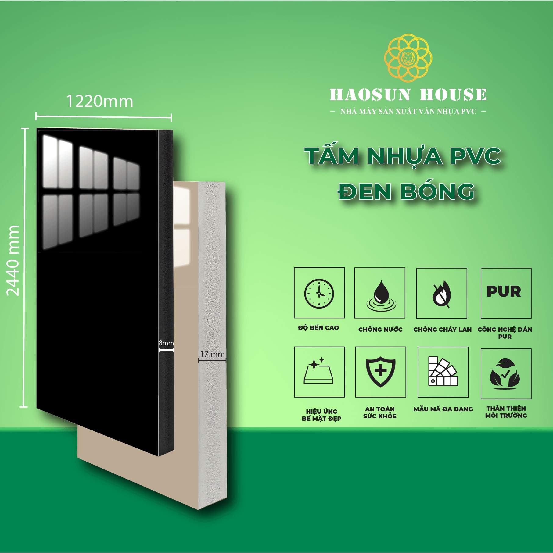 Tấm Nhựa Bóng PVC đen