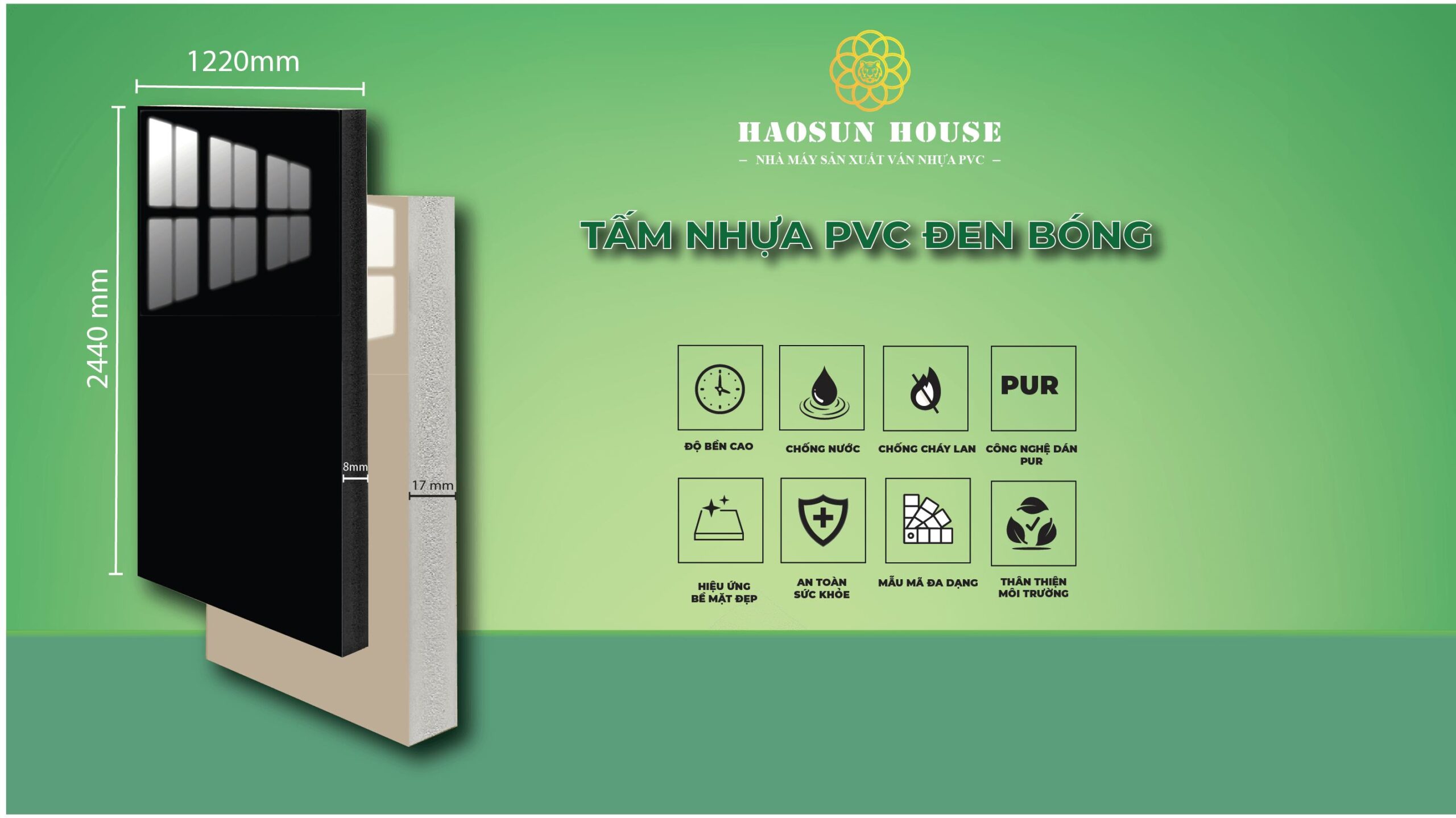 Tấm Nhựa Bóng PVC đen