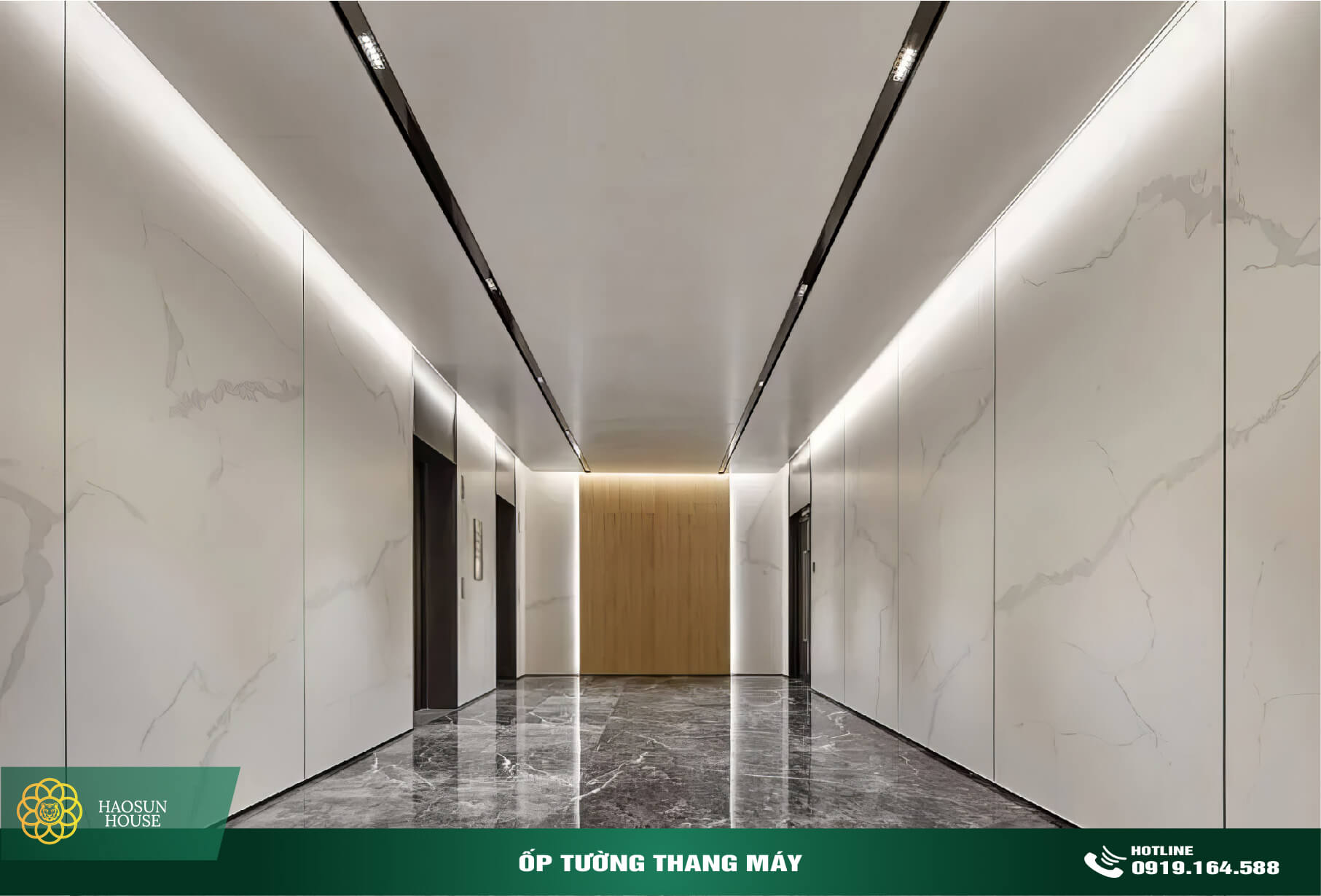 Tấm nhựa ốp tường giả đá ốp tường thang máy