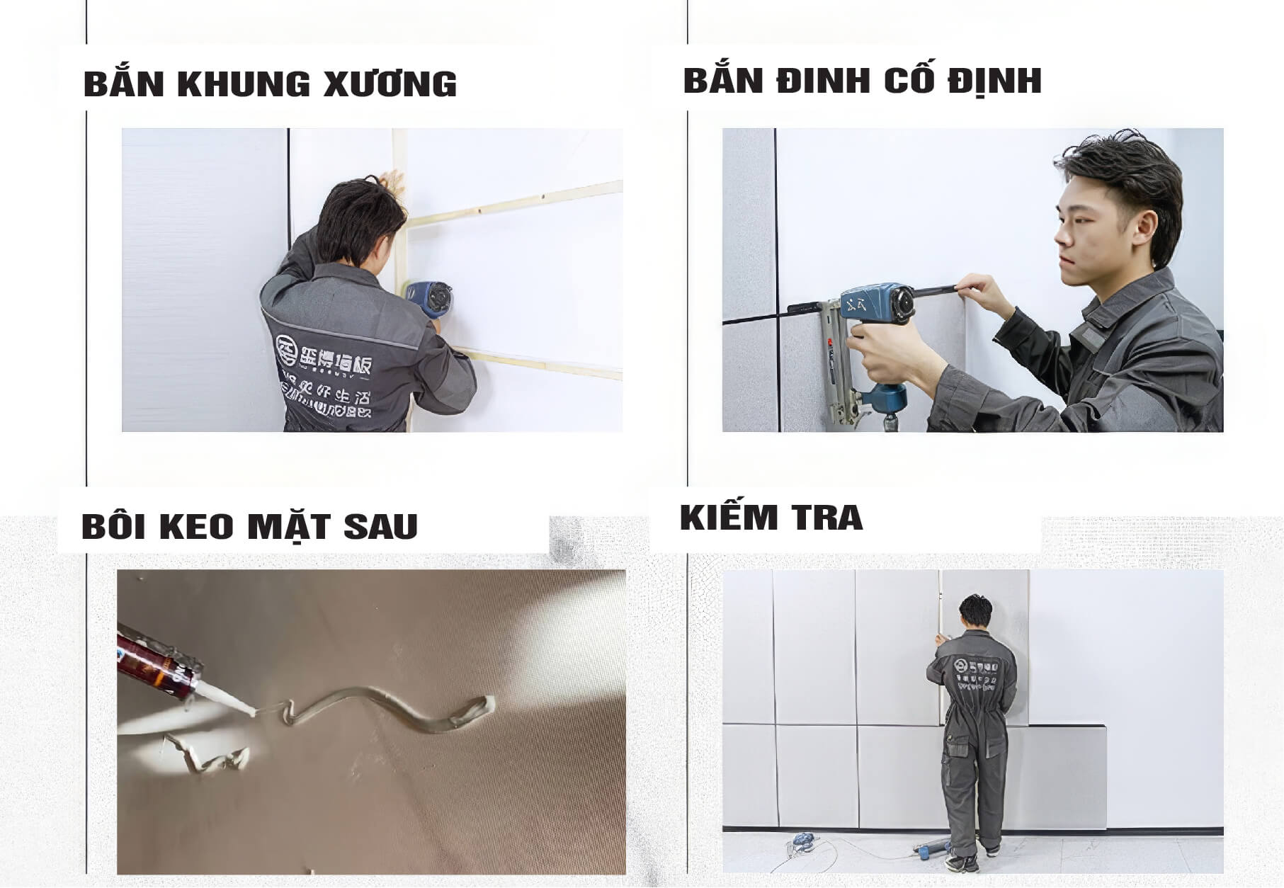 Tấm nhựa ốp tường giả đá Thi Công