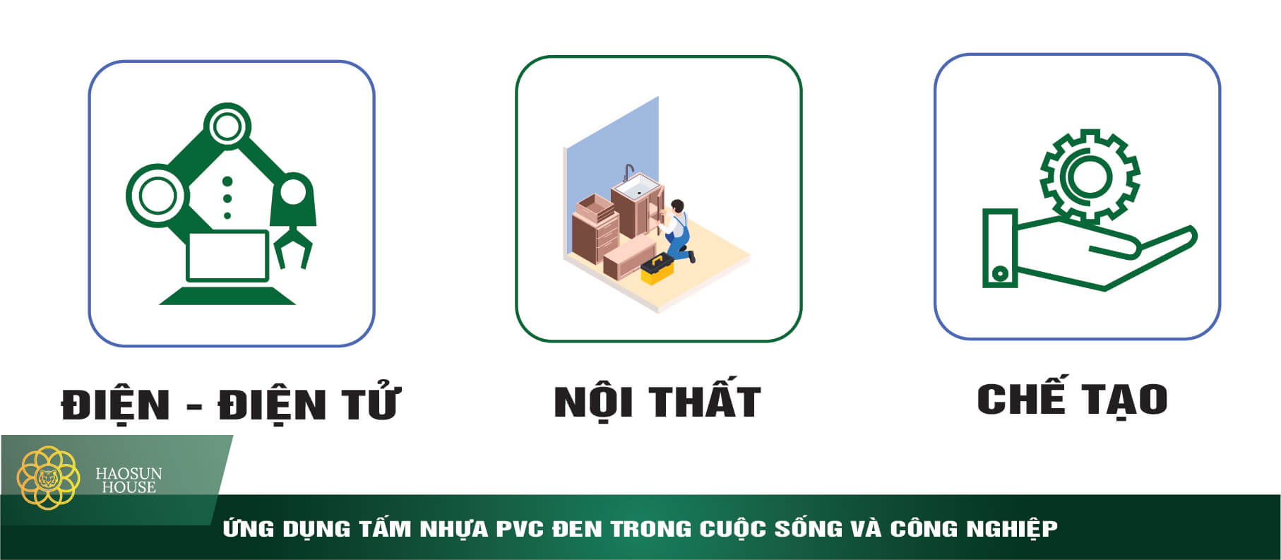 Ứng dụng tấm nhựa pvc đen