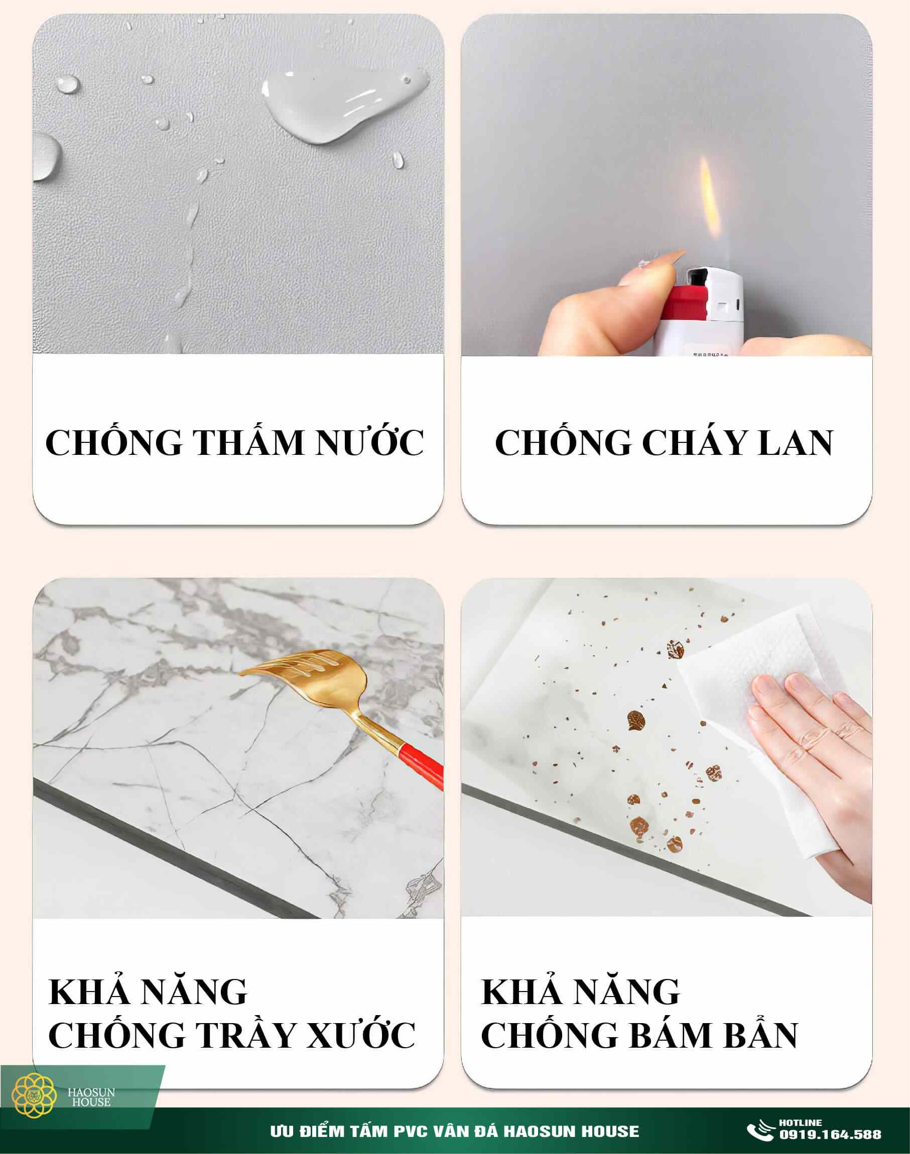 Ưu điểm Tấm Nhựa PVC vân Đá Haosun House