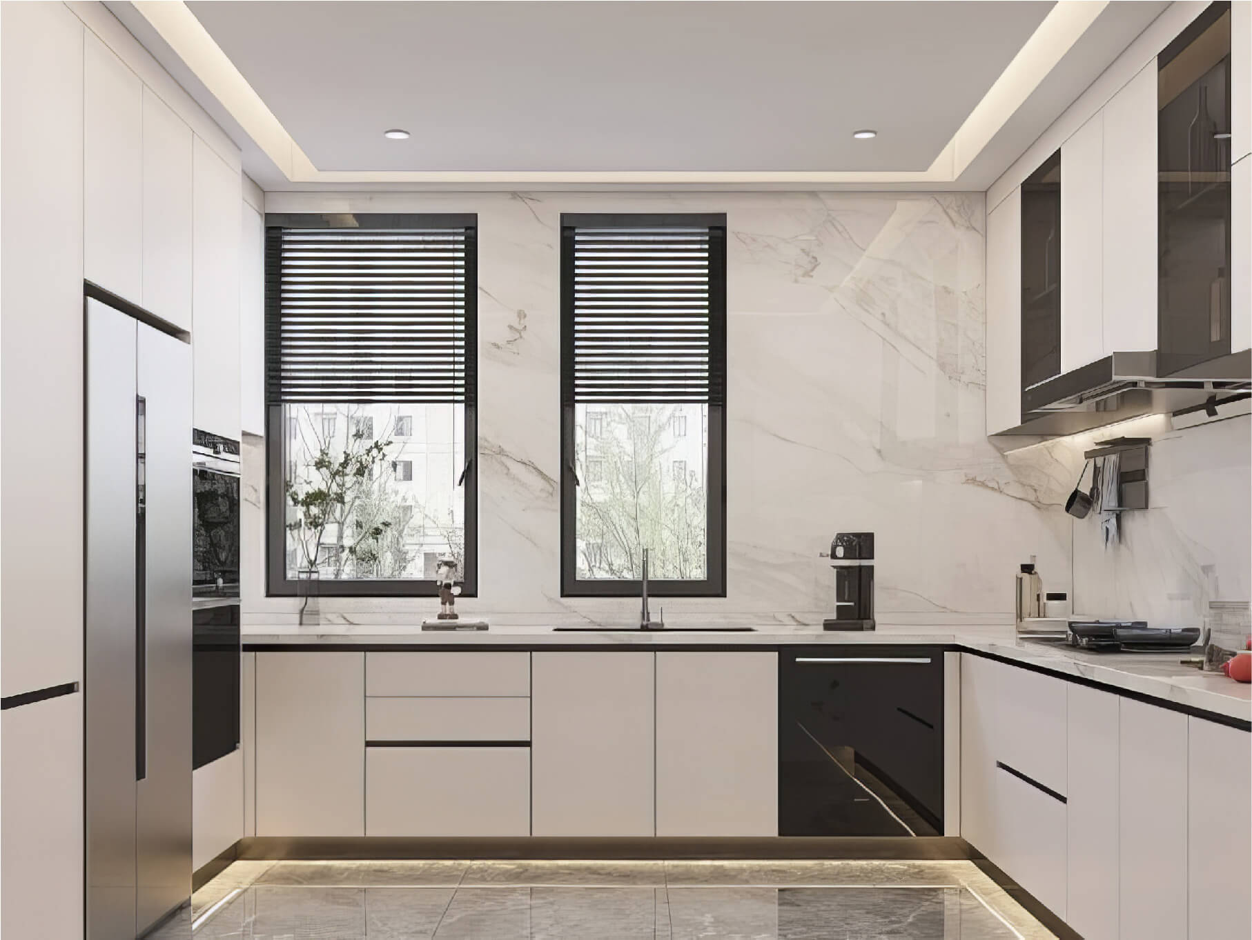 Tấm nhựa pvc giả đá ốp tường phòng bếp