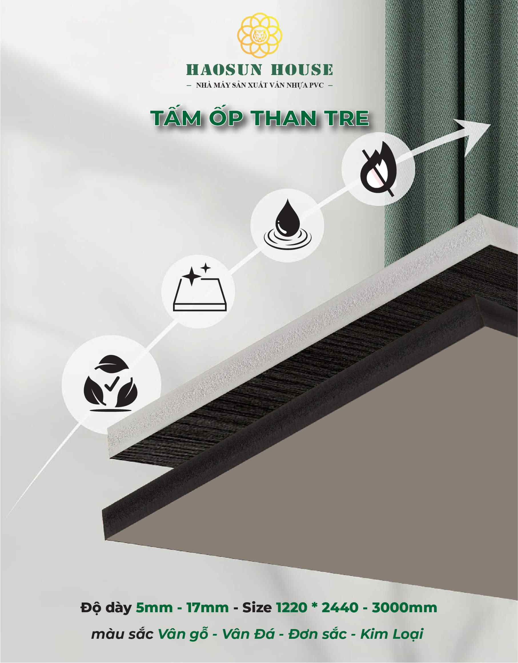 Tấm ốp tường than tre hiện đại Hồ chí minh