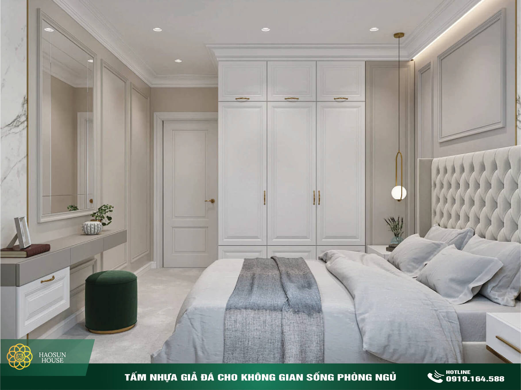 Tấm PVC Tấm Nhựa giả đá ốp tường phòng ngủ