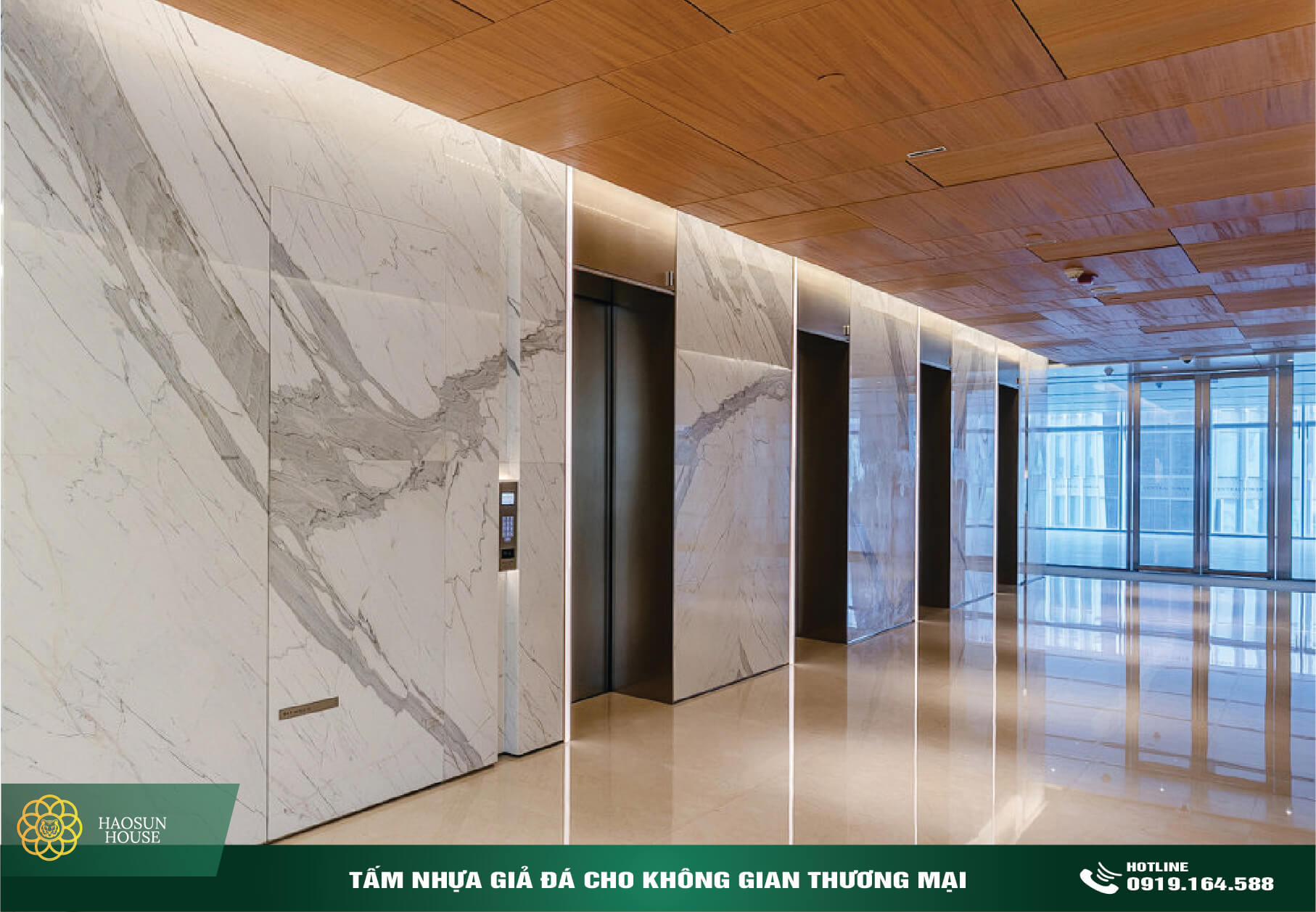 Tấm PVC Tấm Nhựa giả đá ốp tường thương mại