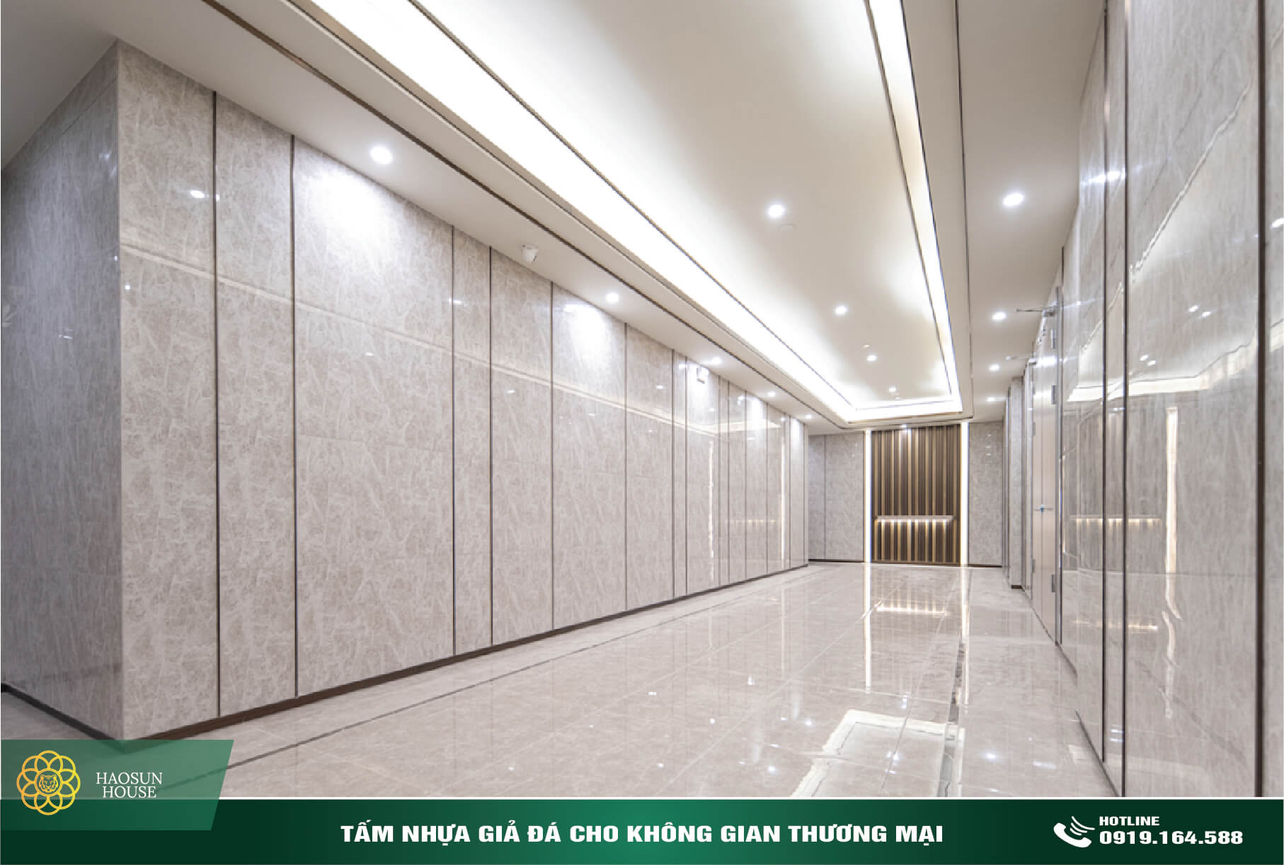 Tấm PVC Tấm Nhựa giả đá ốp tường thương mại