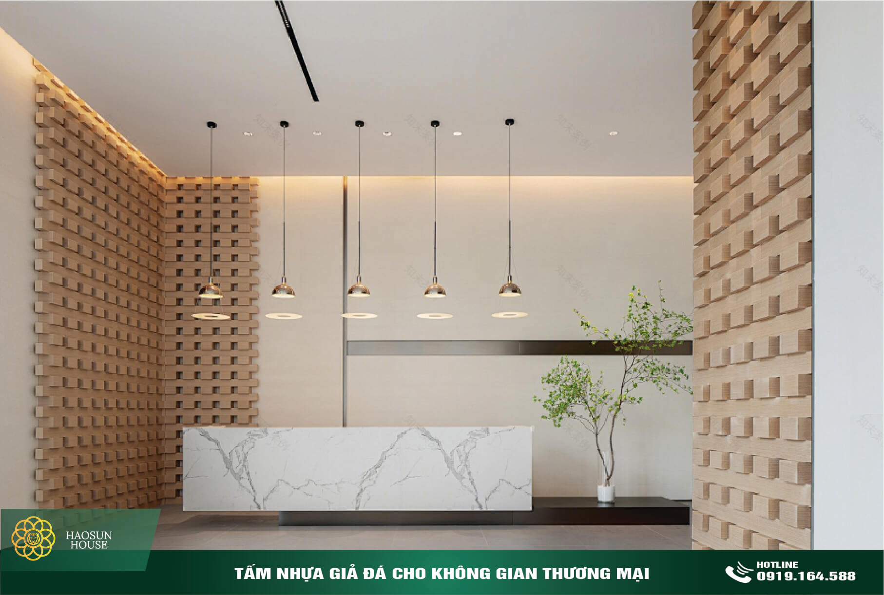 Tấm PVC Tấm Nhựa giả đá ốp tường thương mại