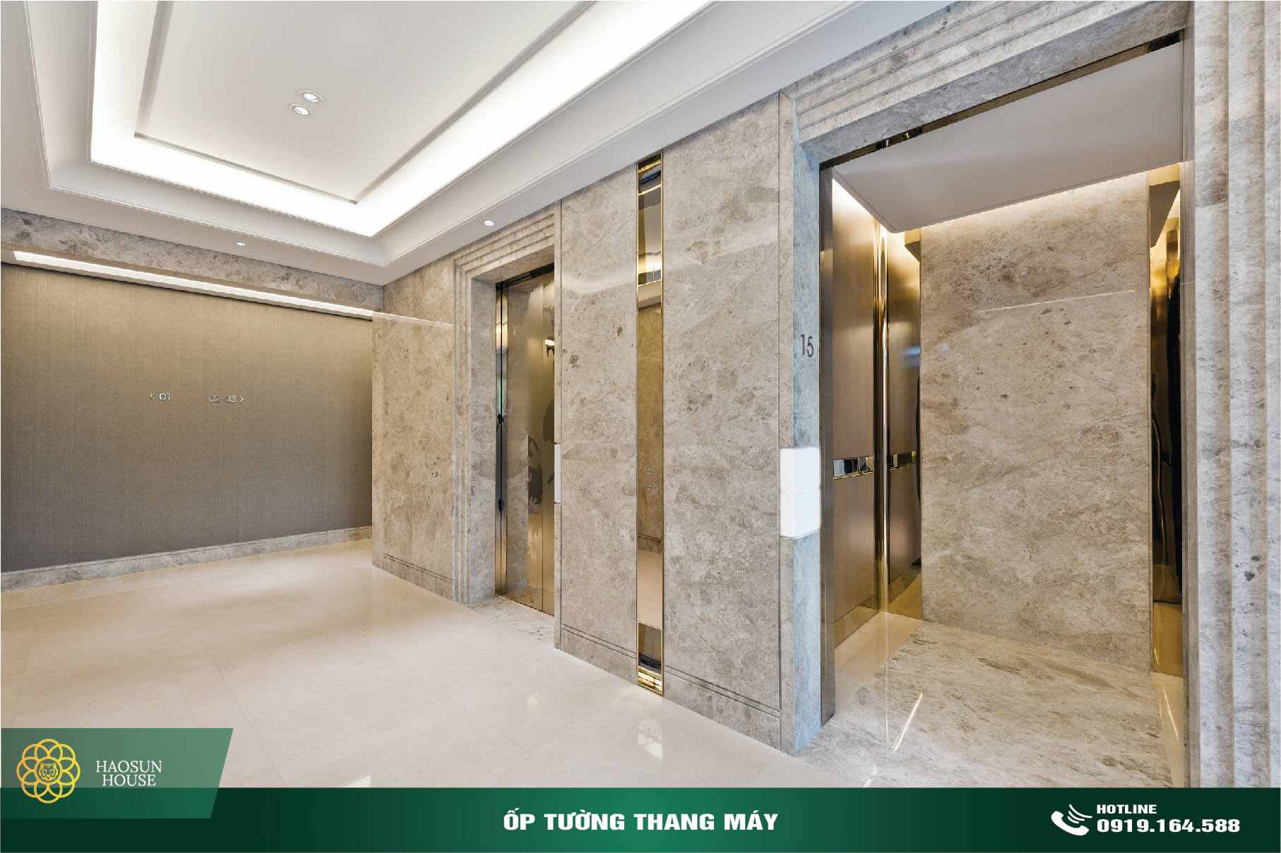 Tấm PVC Vân Đá Ốp tường Thang Máy