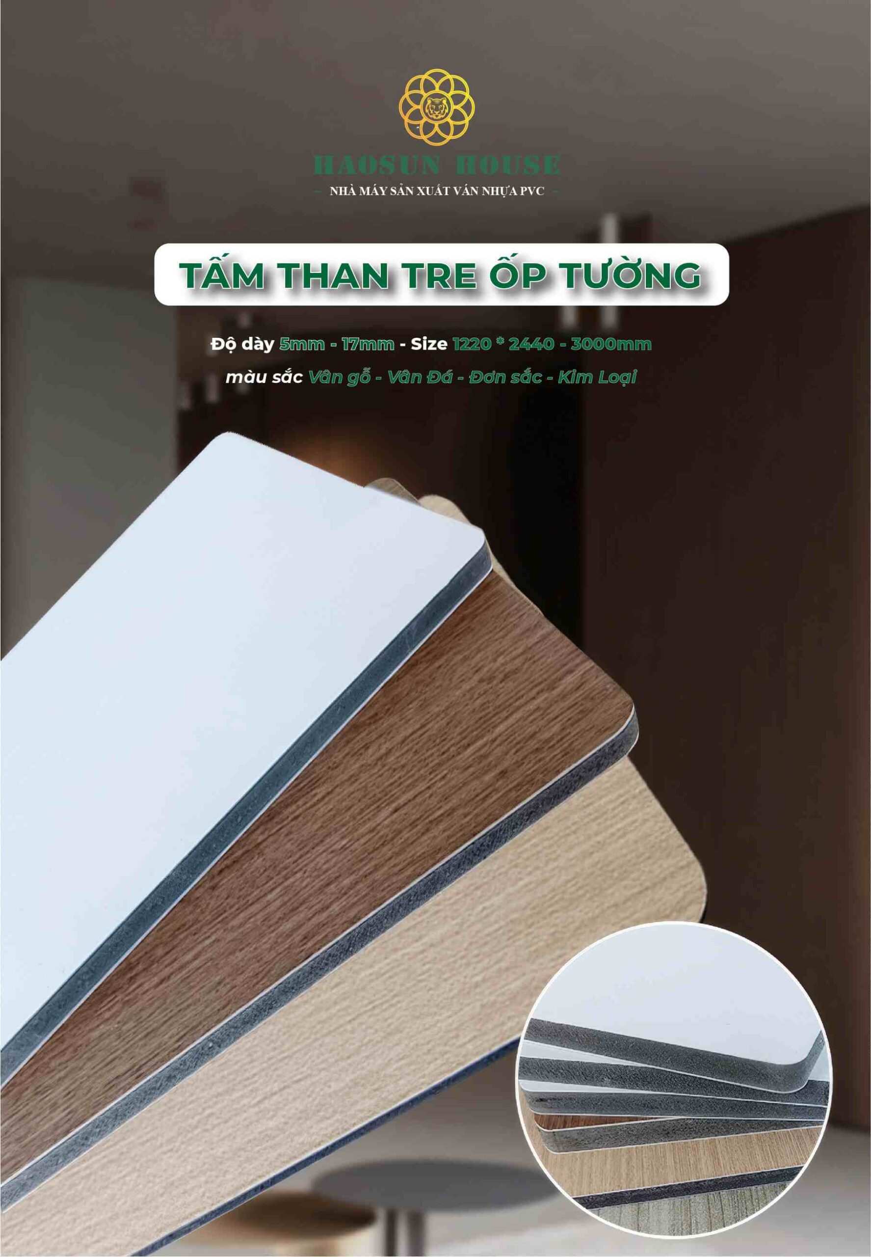 Than tre ốp tường sang trọng màu sắc xu hướng 2025