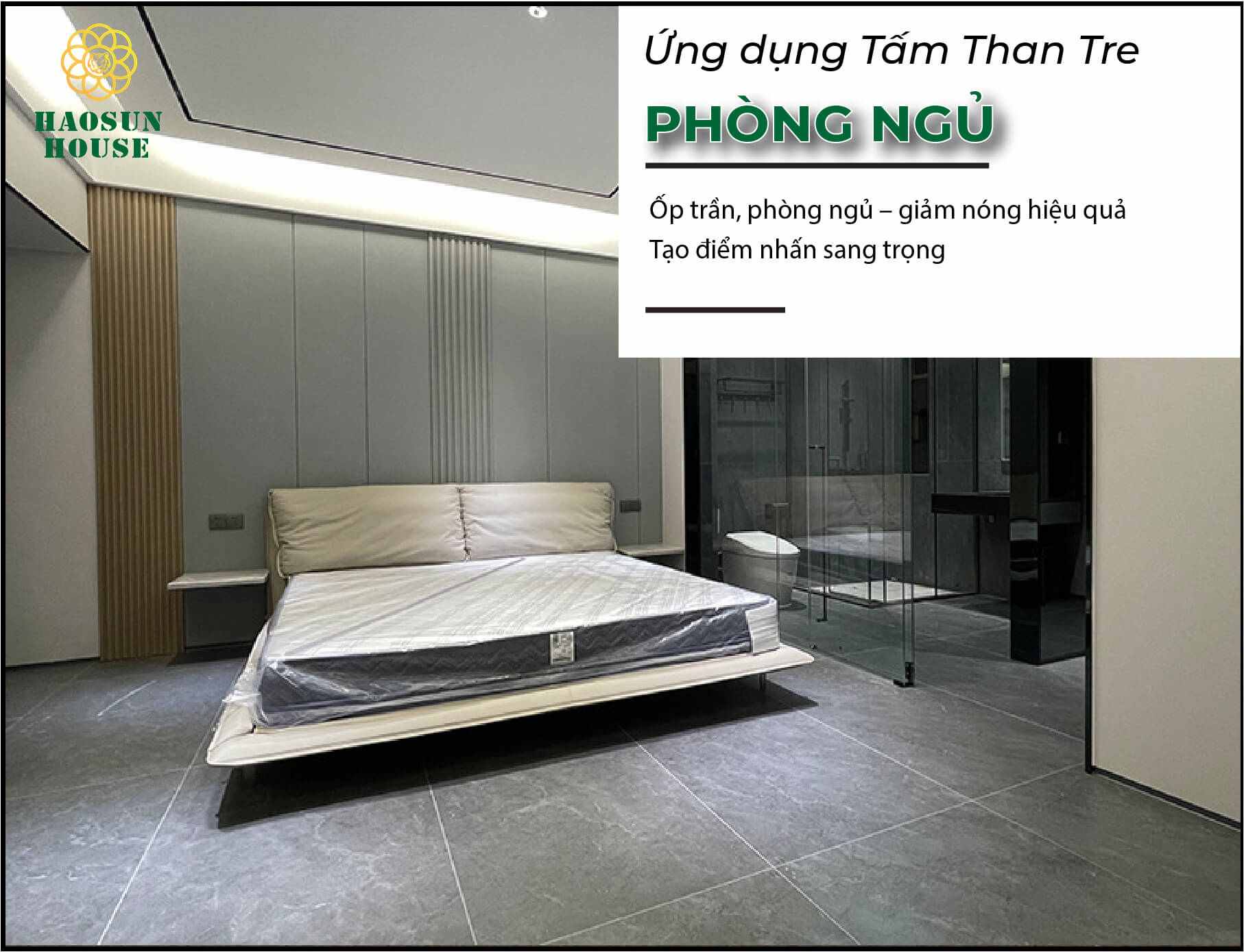 Ứng dụng than tre ốp tường phòng bếp ngủ