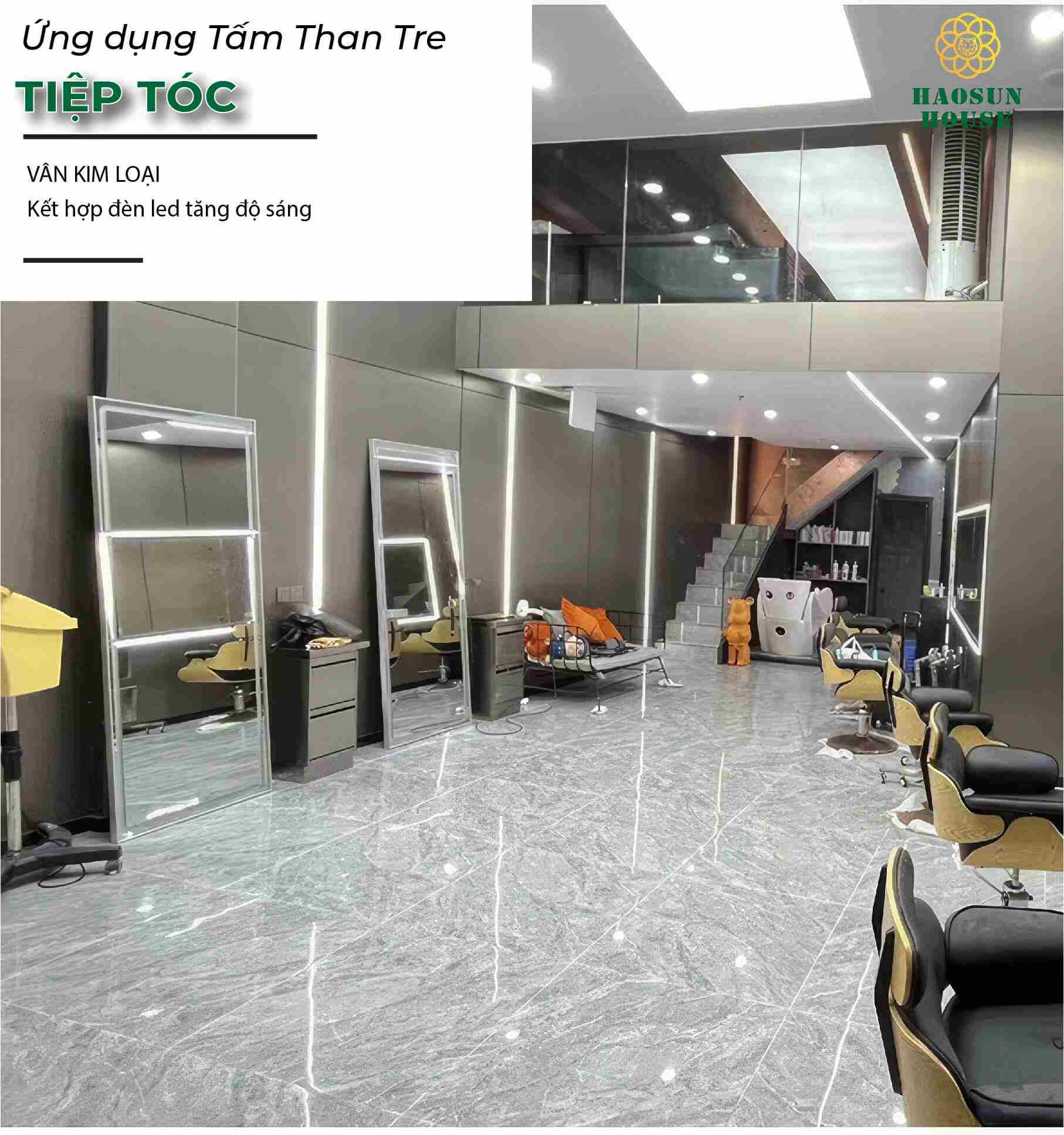 Ứng dụng than tre ốp tường tiệp tóc
