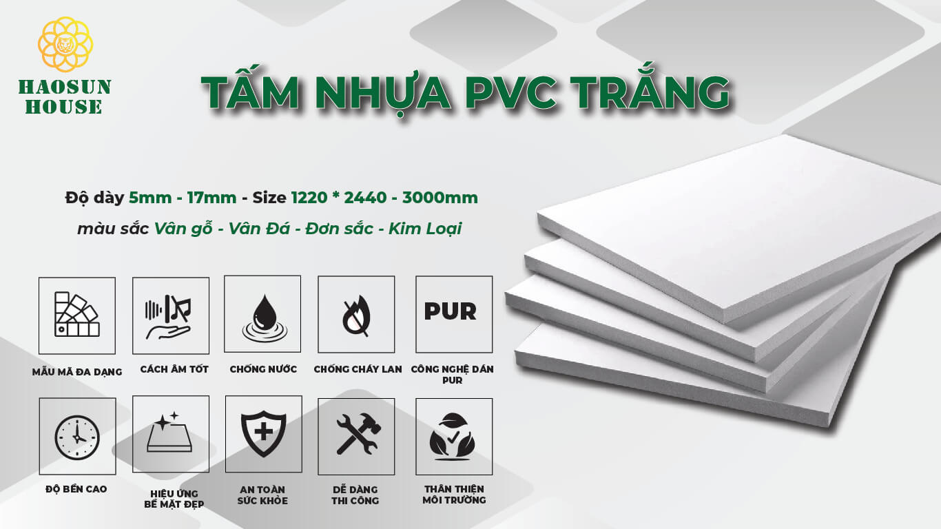 Tấm nhựa pvc màu trắng