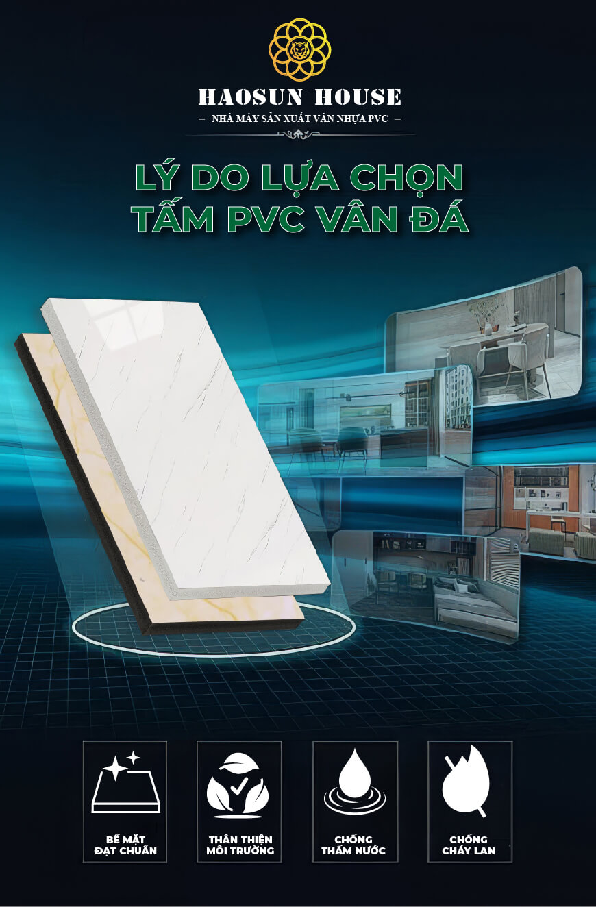 Lý do lựa chọn tấm pvc vân đá cho không gian sống
