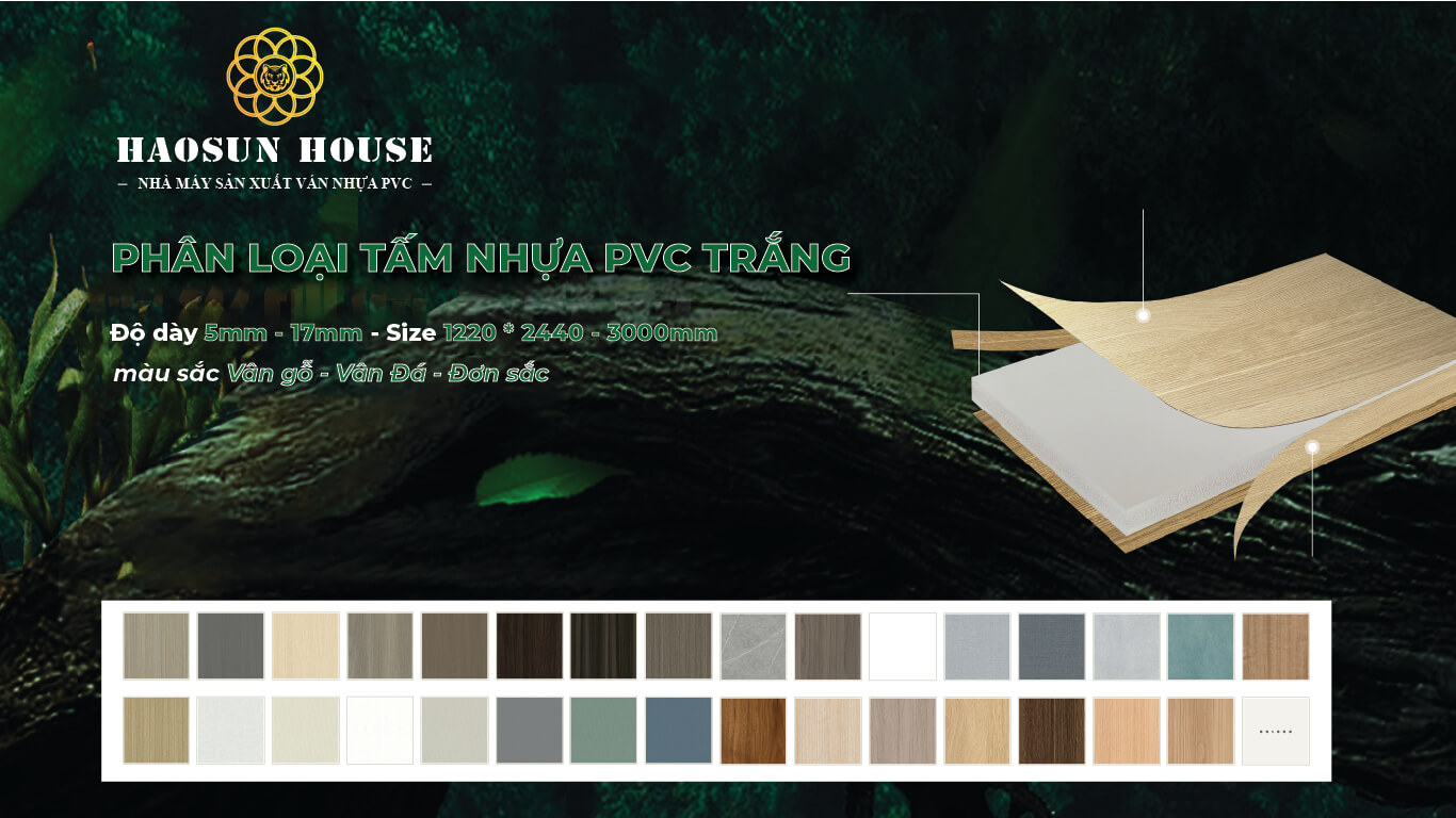 Phân loại tấm nhựa pvc trắng haosun house
