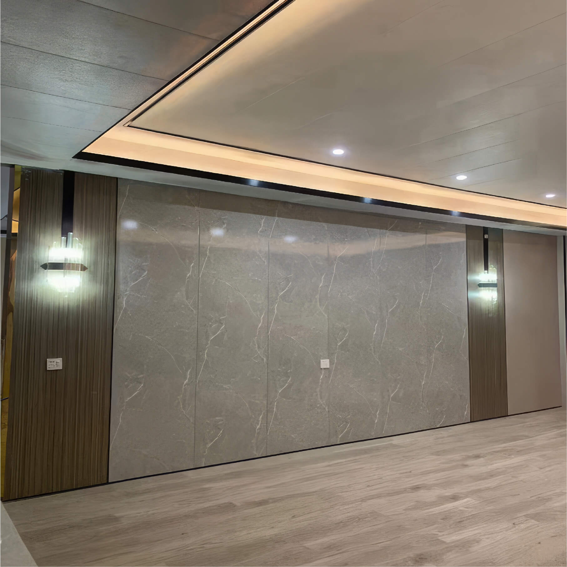 tấm nhựa giả đá ốp tường phòng khách