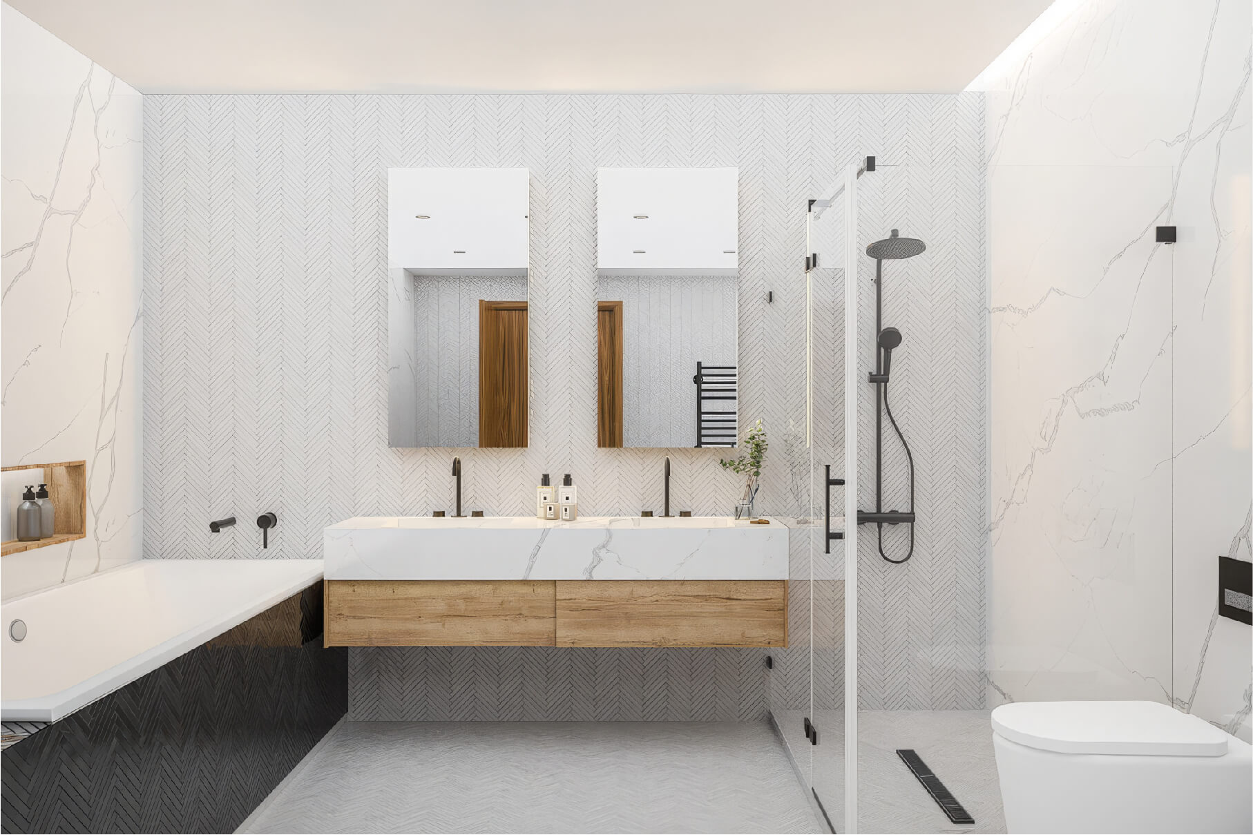 tấm nhựa giả đá ốp tường phòng tắm