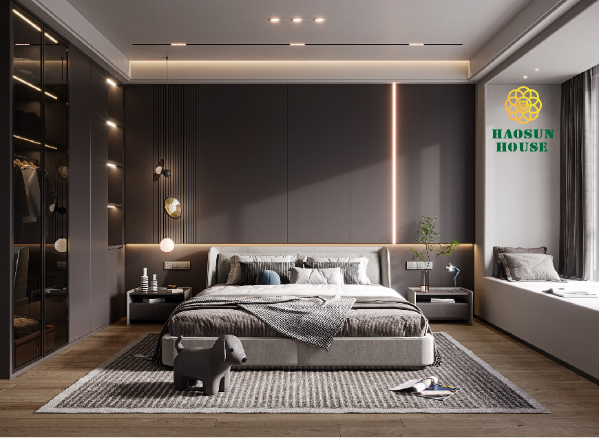Tấm nhựa pvc trắng đơn sắc cho phòng ngủ