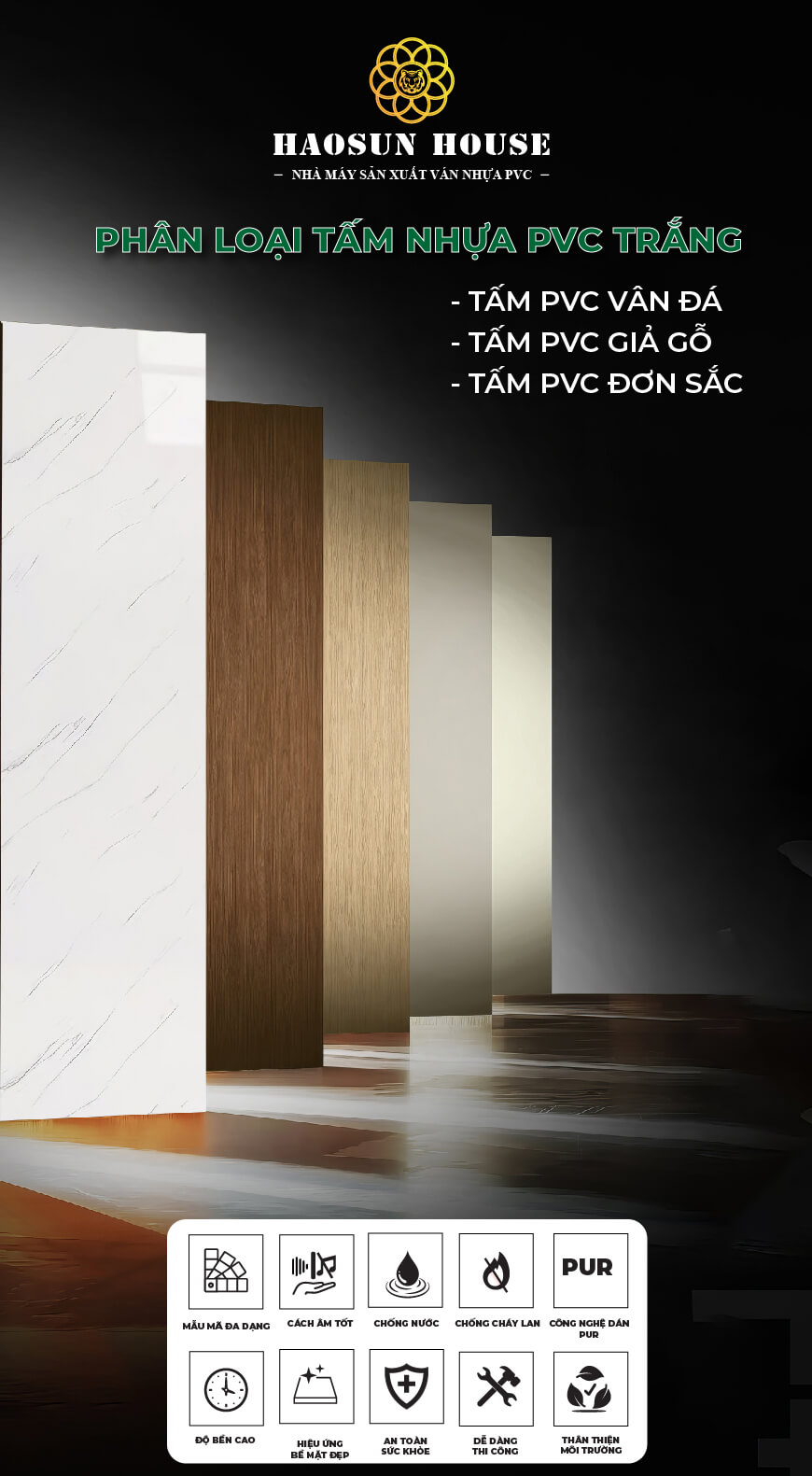 Tấm nhựa pvc trắng haosun house