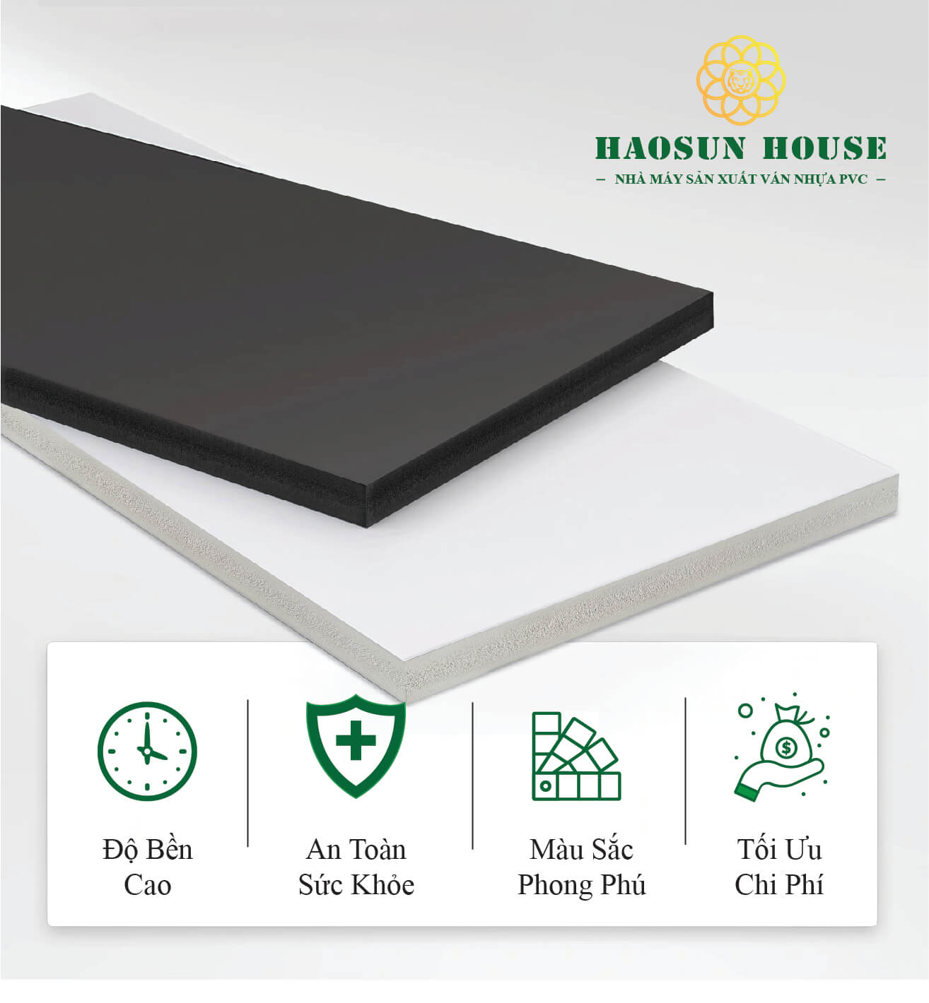 Tấm nhựa pvc trắng haosun house