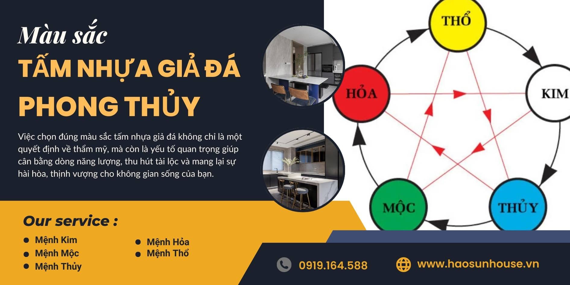 Màu sắc tấm nhựa giả đá theo phong thủy