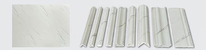 Nẹp chỉ Kim loại vân đá tấm ốp pvc