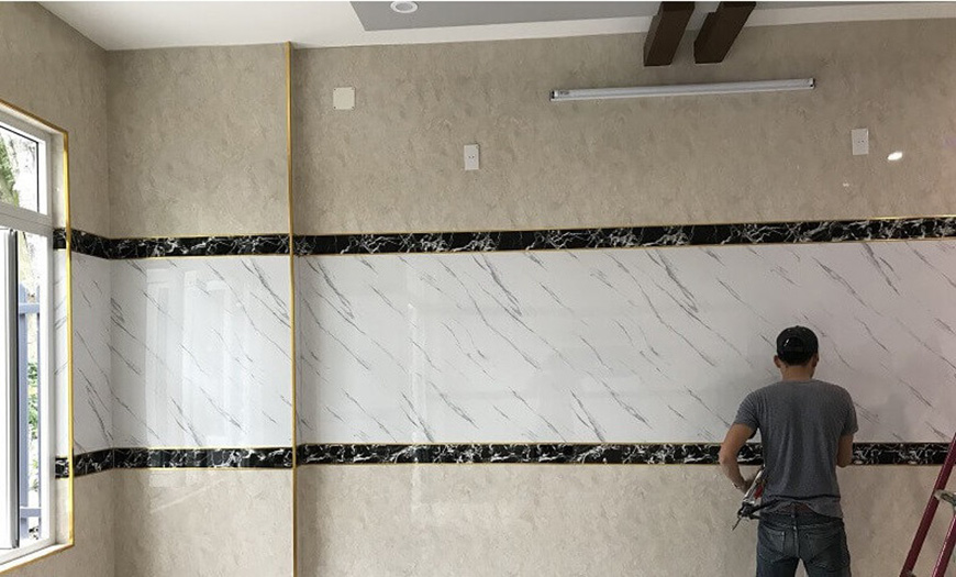 Thi công tấm nhựa giả đá