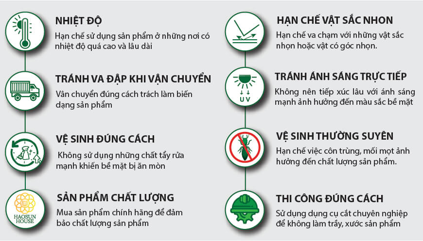 Bảo quản sử dụng tấm vân đá nhựa pvc