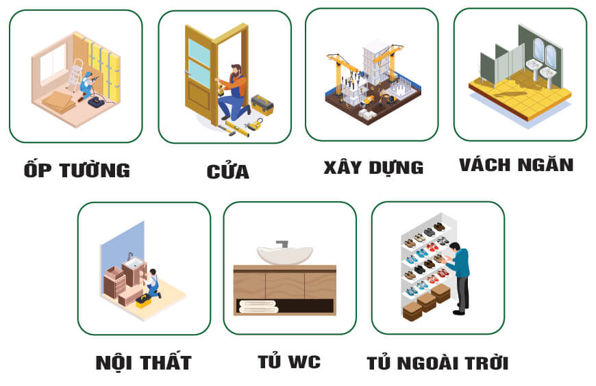 Ứng dụng tấm nhựa pvc vân đá