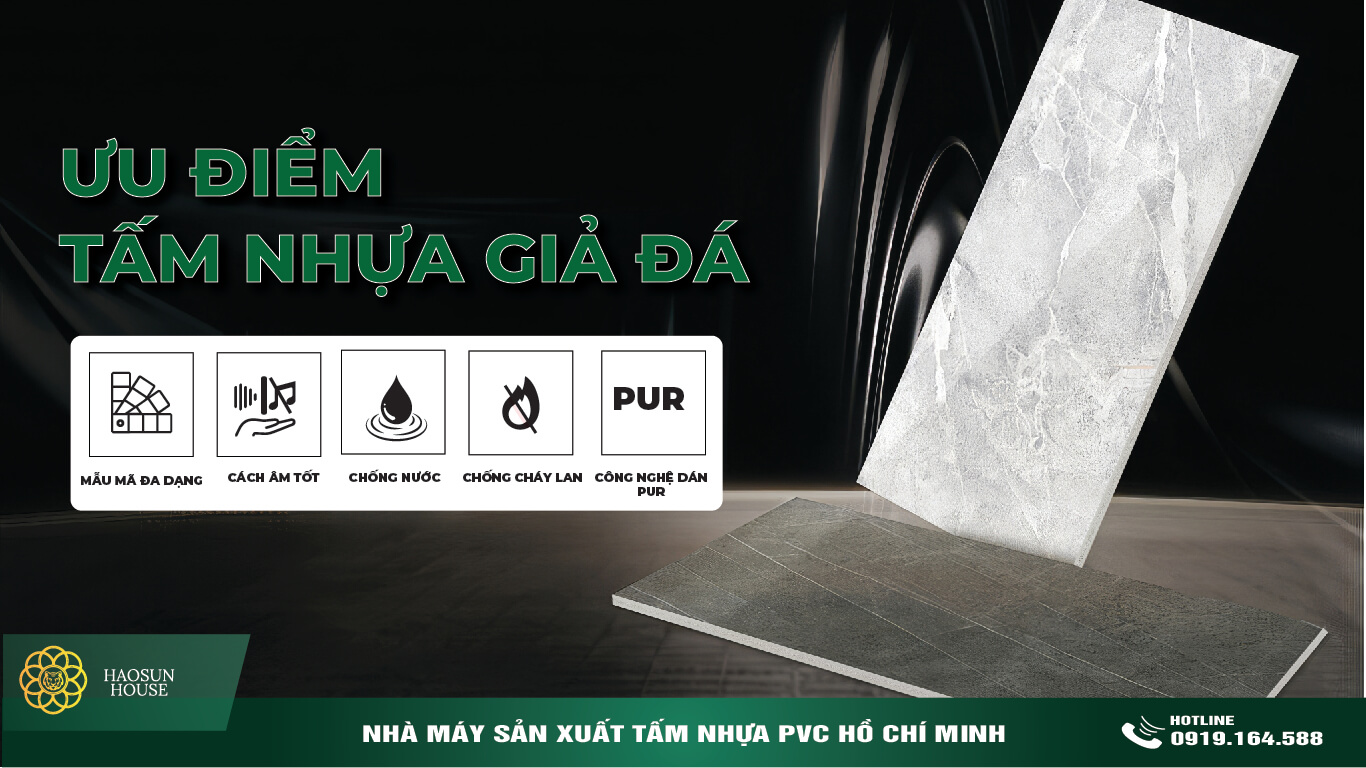 Ưu điểm tấm nhựa giả đá PVC
