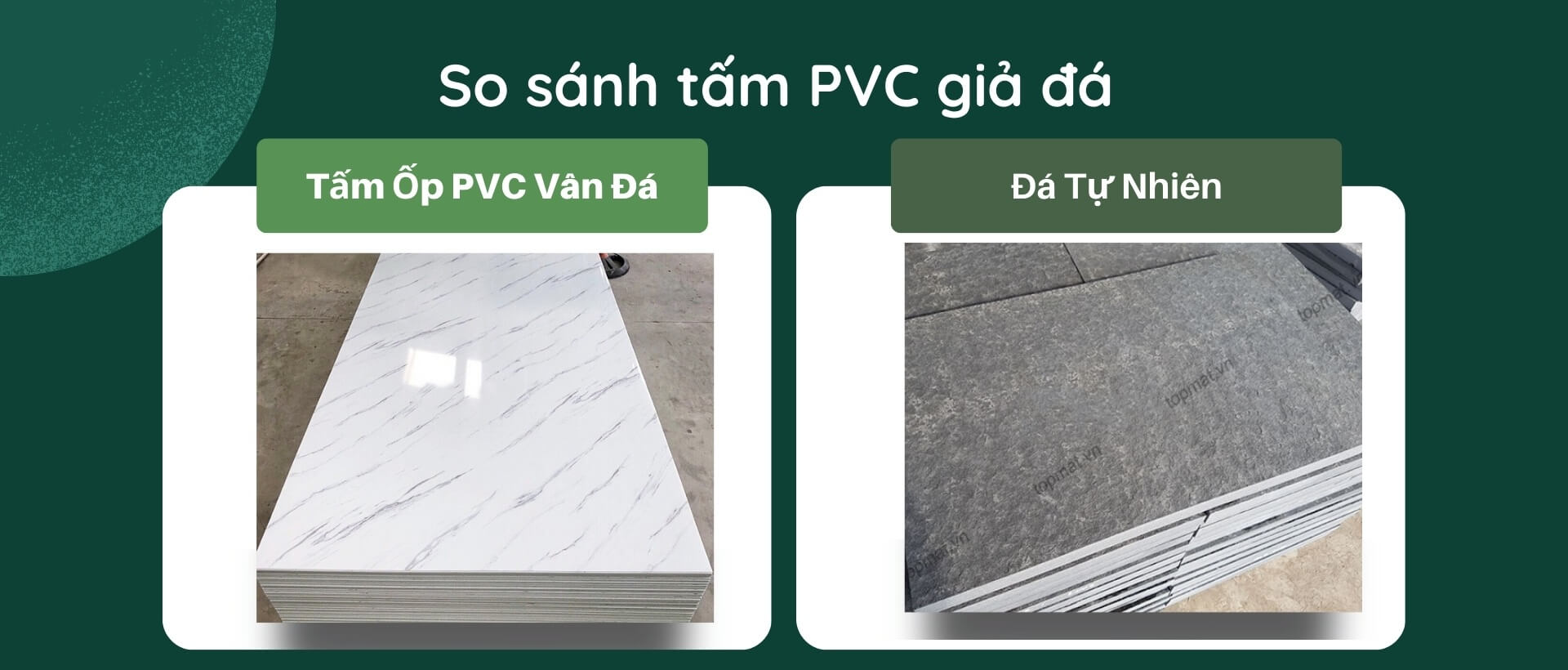 So sánh Tấm ốp pvc vân đá vs đá tự nhiên