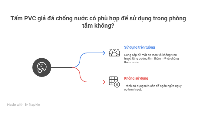 Tấm nhựa pvc giả đá sử dụng phòng tắm