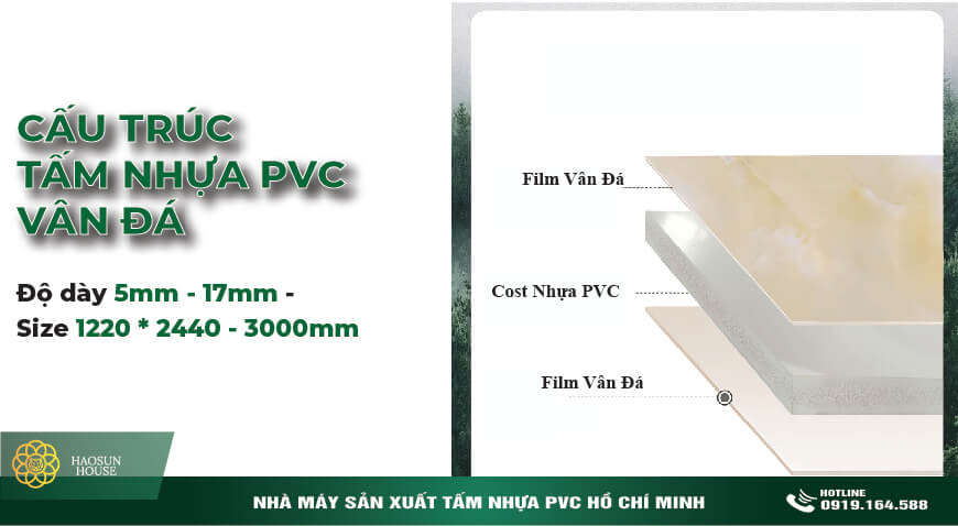 cấu tạo Tấm nhựa pvc vân đá
