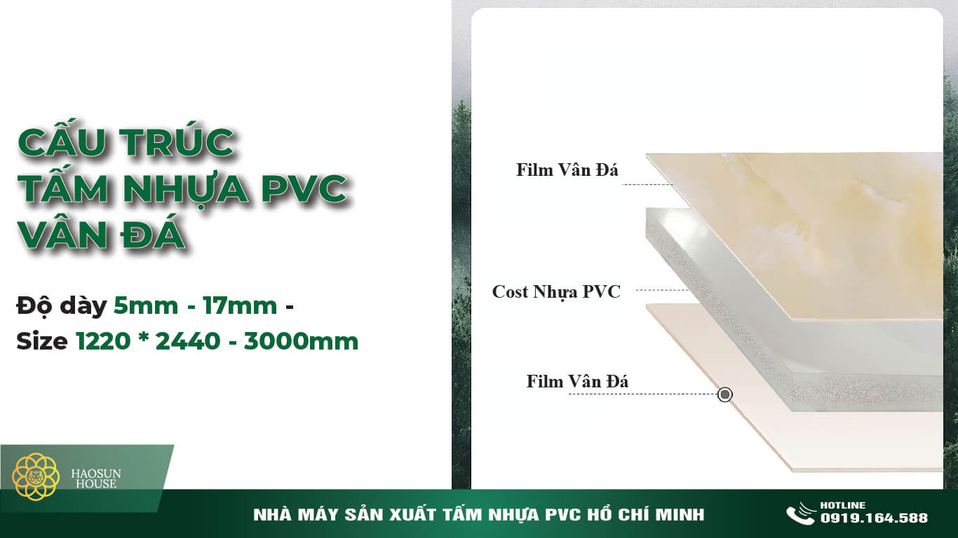 cấu tạo Tấm nhựa pvc vân đá haosun house