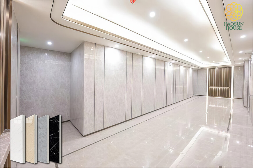 Không gian tấm nhựa pvc vân đá bền đẹp